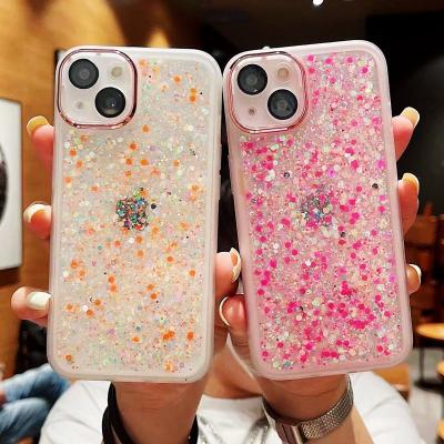 China Luminous Shockproof Fashion Camera Lens Protector Mobile Phone Cover For Iphone 13 12 11 pro Max Transparent Soft TPU Back Cover for sale