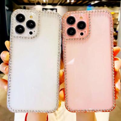 China Luxury Fashion Shockproof Diamond Glitter Bling Soft Phone Case For Iphone 12 13 mini 11 pro XR max 7 8 plus girl protective cover for sale