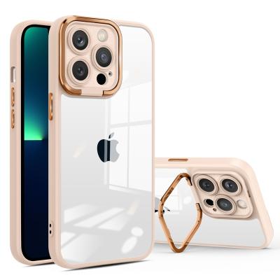 China MAXUN Plated Phone Shockproof Clear Stand Button Back Cover For Redmi 9t Poco X2 Series Phone Case With Hidden Kickstand for sale