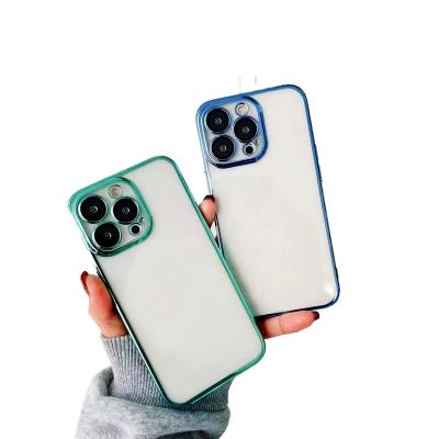 China 2022 Phone Shockproof Protective Case Soft Tpu Phone Case For Iphone 11 12 13 pro Max Electroplating Phone Case for sale