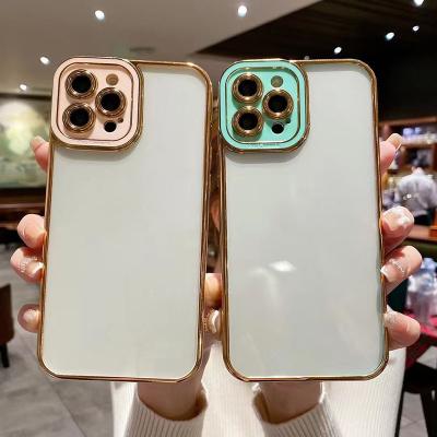 China Camera shockproof soft plating pad for iphone13 case phone case electroplating sublimation for iphone 13 pro max for sale