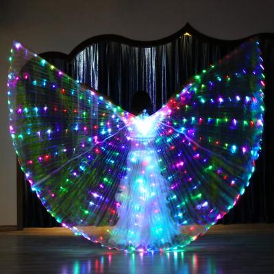 China Wings LED MULTI WINGS 300PCS Belly Dance Lights LED Wings Oriental Dance Egypt India Performance Practice Wings Telescopic Sticks for sale