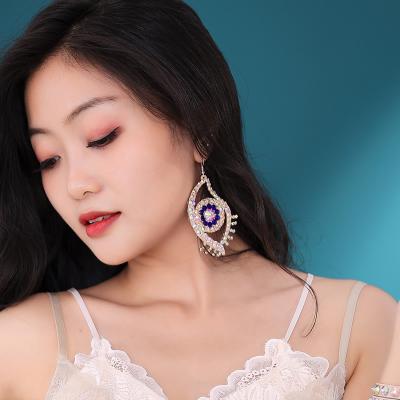 China Dresses puff dance earrings all diamond dance performance props handmade anti-allergic colorful earrings for sale