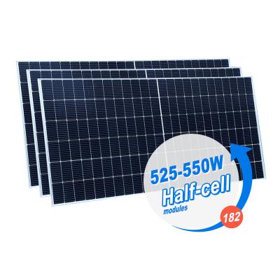 Cina Customizable Solar Power System Panel 525w - 550w M10  182mm*91mm in vendita