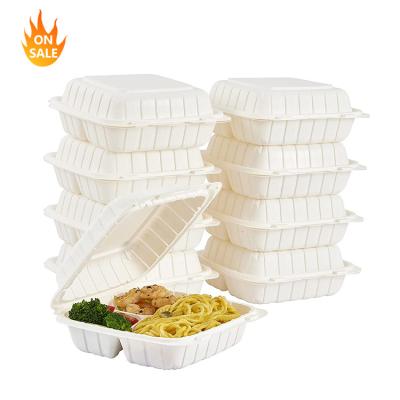 China BIODEGRADABLE Compostable Bagasse Sugar Cane Disposable Packaging Food Disposable Boxes for sale