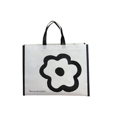 China Durable/Recyclable/Folding Custom Logo Heat Sealing Nonwoven Hot Press Laminated Ultrasonic PP Nonwoven Bag for sale