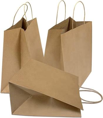 China Top Recyclable Wholesale Custom Logo Eco Friendly Brown Fast Food Product Take Away Kraft Paper Bag for sale