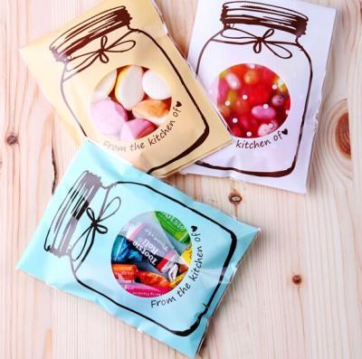 China 1pack=1500pcs 3colors Plastic Food Packaging Bags 7x10cm Food Bags Self Seal Cookie Bags for sale