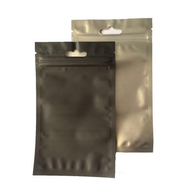 China Aluminum Foil Zip Lock Bag Matte Black Foil Moisture Proof Printed Ziplock Bag for sale