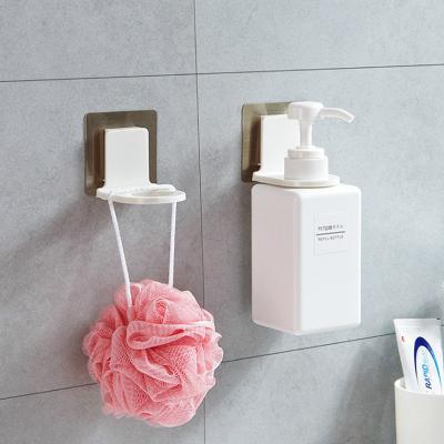 China Traditional Wall Free Hook Hand Sanitizer Holder Shampoo Holder Gel Shower Nail Storage Rack for sale