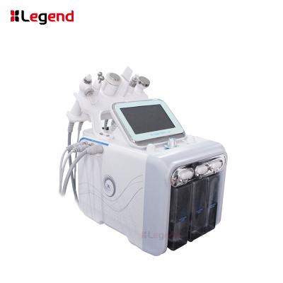 China Hydraulic Exfoliators 6 in1 H2-O2 Dermabrasion RF Facial Massage Microdermabrasion Machine RF Beauty Hydraulic Bio-lifting Instrument for sale