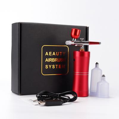 China Mini Air Compressor Mini Air-Brush Kit Moisturizer Paint Spray Gun Nano Airbrush For Art Tattoo Craft Cake Nail Face Mist Mist Sprayer for sale