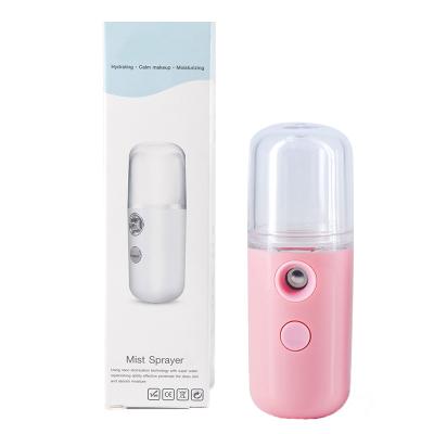 China USB Rechargeable Facial Humidifier Instrument Beauty Moisturizer Nano Mist Sprayer Nebulizer Face Steamer Moisturizing Beauty for sale