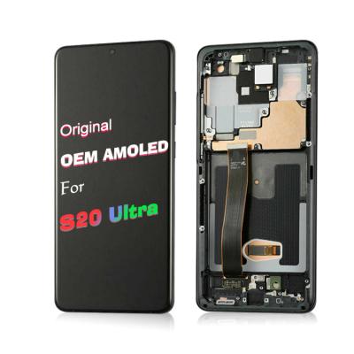 China For Original Sam Sung S Series Repair OEM AMOLED Screen For Sam Sung Galaxy S20 Ultra With Frame LCD Display Touch Screen Digitizer Replacement for sale