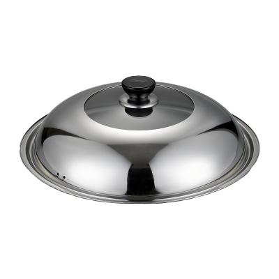 China Factory Direct Sales Viable Tempered Stainless Steel 12Inch Universal Wok Pan Lid for sale