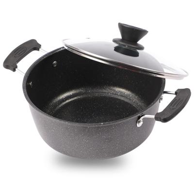 China Sustainable Hot Selling Custom Soup Healthy Thick Nonstick Casserole 3 Ply Aluminum Stock Pot for sale