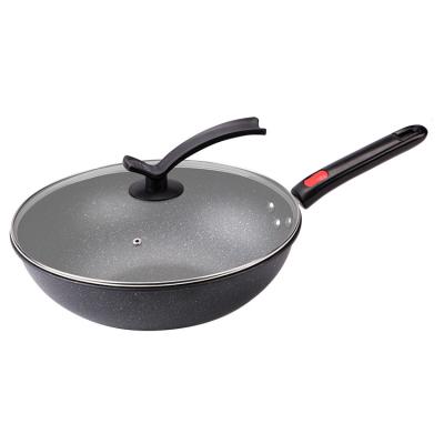 China China Supplier Sustainable Hot Granite Maifan Induction Cookware Non Stick Stone Wok Burner for sale