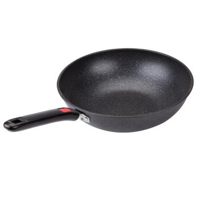 China Factory Direct Sales Viable Fried Large Wok Nonstick Wood Handle for sale