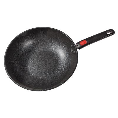 China Factory Direct Sales Viable Iron Marble Coating Frying Pan Wok, Non Stick Marble Coating Wok Pan for sale