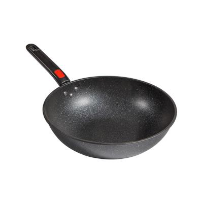 China Direct Sales Viable Chinese Cast Iron Factory Maifan Stone Wok Pan Bakelite Handle for sale