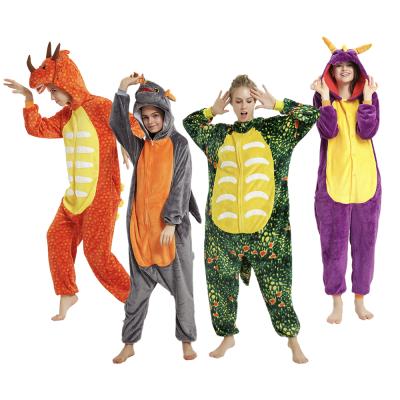 China Flannel Kigurumi Animals Dinosaur Adult And Kids Cute Onesie Pajamas for sale