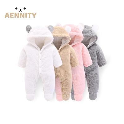 China Hot Selling Cute Animal Knitted Onesie Long Sleeve Onesie Unisex Baby Animals Polyester Winter Newborn Baby Clothes Romper for sale