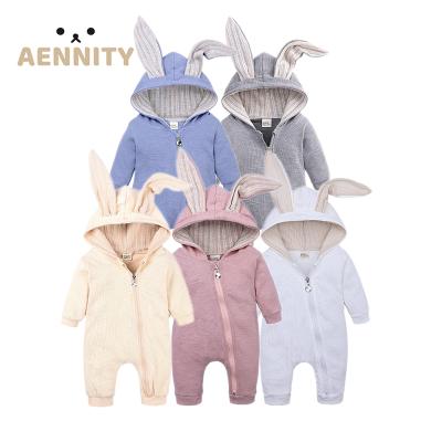 China Animal Baby Onesie New Fashion Spring Animals Long Sleeve Infant Baby Bunny Clothes Onesie Newborn Jumpsuit Romper With Zipper for sale