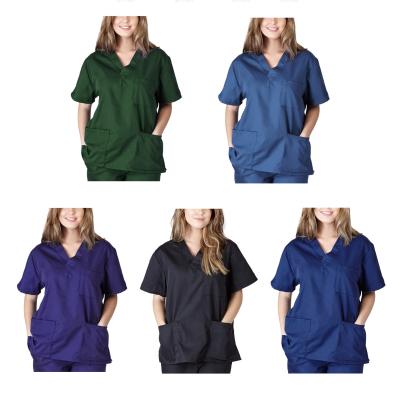 China Wholesale Good Quality Formal Stretchy Short Sleeve Scrubs Sets Suits Joggers Pockets Nursing Hospital Uniforms for sale