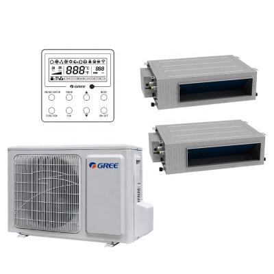 China Hotel Puremind Duct AC Fan Coil Unit Concealed Split Air Conditioner DC Inverter High Static Pressure Duct Type Heating Cooling Aircon for sale