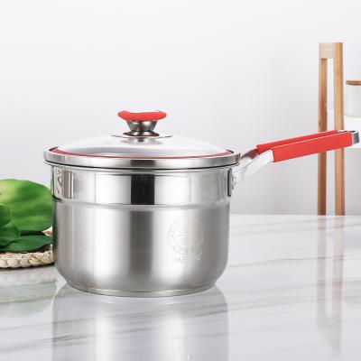 China High Quality Sustainable Kitchen Milk Boiling Cooking Soup Noodle Pot Korean Metal Stainless Steel Induction Cooking Pot With Lid for sale