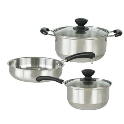 China Viable kichen cooking accessories induction metal stainless steel pots and pans cookware sets for sale