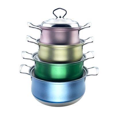 China Sustainable Cheap Kitchen 4pcs Stainless Steel Cookware Cooking Pots Set for sale