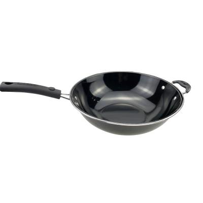 China Non Sustainable Stick Enamel Metal Stainless Steel Cooking Skillet for sale