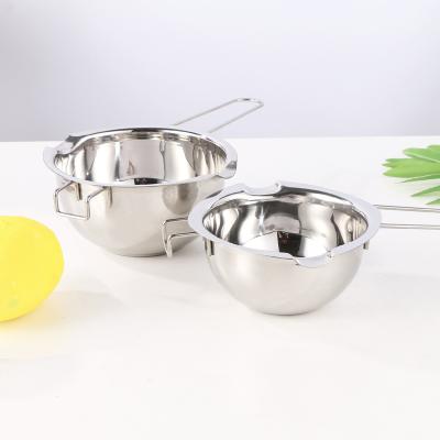 China Chocolate Double Boiler Pot Metal Stainless Steel Butter Heating Durable Cooking Cast Iron Bowl Tools With Long Handle for sale