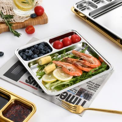 China Gold Food Dish Metal Stainless Steel Restaurant Dish Sustainable Customized Modern Catering Dishes for sale