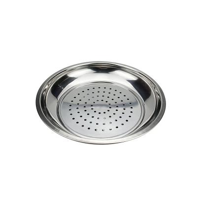 China Sustainable Kitchen Round Food Stainless Steel Dumpling Cooking Steamer Tray Dish for sale