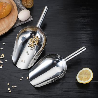 China Viable Hot Selling Food Scoop Shovel Bar Accessories Flour Scoop Metal Stainless Steel Ice Scoops for sale