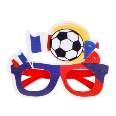 China Beautiful Colorful 2022 Qatar World Soccer Cup Glass Decoration Photo Props Football Fans Supplies Party Glasses for sale