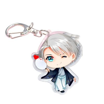 China 2022 Plastic Popular Anime Photo Laser Cut Custom DIY Design Plastic Anime Key Chain Charm Transparent Printing Acrylic Custom for sale