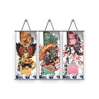 China Wholesale Custom Modern Art Wall Scroll /Anime Cartoon Tapestry Cloth Size Factory Decorative Scroll Poster for sale