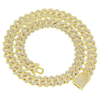 China Wholesale Hiphop New Cuban Link Anklet Bracelet for Women Men Fashion Silver and Gold Plated Bracelet and Necklace Jewelry for sale