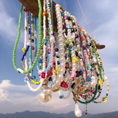 China Popular Multi Type Bead Bohemian Necklaces Rainbow Fashion Necklace BOHEMIA Beach Jewelry Popular Gemstone Necklace for sale