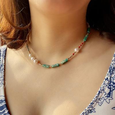 China Handmade Bohemian Pearl Collar Necklace BOHEMIA Fashion Clavicle Summer Hot Selling Female Jewelry for sale