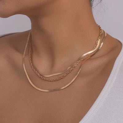 China New Style Handmade Necklace Chain Necklace Fashion Jewelry Women Snake Chain Long Chain Trendy Casual/Sporty Cuban Bone for sale