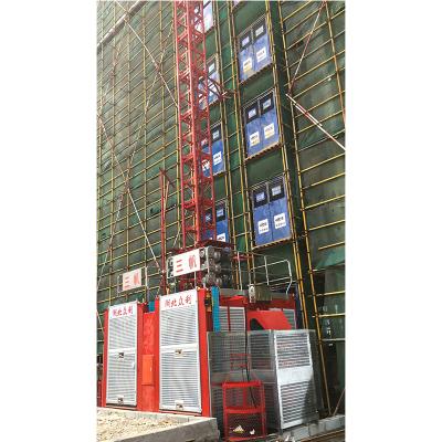 China Construction worksÂ   SC200/200 2ton Elevator Construction Crane for Building Materials and Passengers Double Cage Lifting for sale