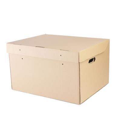 China Office Recyclable Archives Personalized Folded File Packing Packing Box With Handle for sale