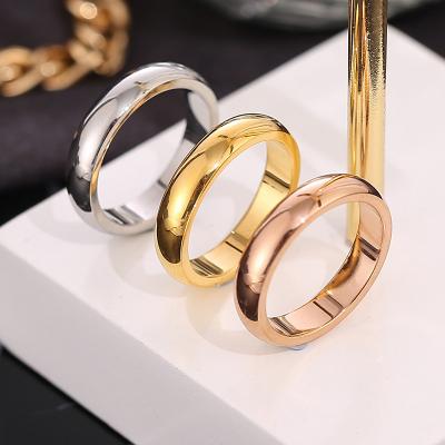 China FASHIONABLE Europe America 316 L Titanium Steel Engagement Ring Rose Gold Plated Ring Wedding Jewelry for sale