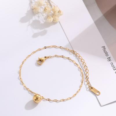 China FASHIONABLE Gold Steel Ball Cuban Anklet Women Personality Stainless Steel Anklet Chain Custom Jewelry for sale