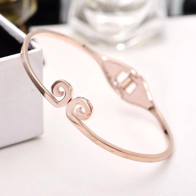 China FASHIONABLE Women Titanium Jewelry Bracelets Rose Gold Color Monkey King Headband Steel Bracelet for sale