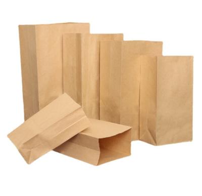 China Recycled Materials Square Biodegradable Bottom Brown Leaf Grass Waste Lawn And Garden Paper Bag for sale